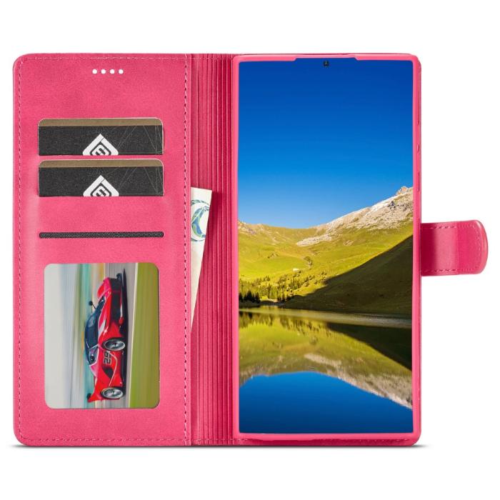Bild 4, LC.IMEEKE LC.IMEEKE Samsung Galaxy S25 Ultra Fodral Läder Rosa/Röd