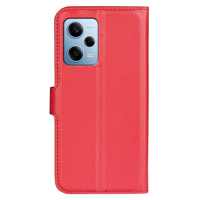 Bild 6,  Xiaomi Redmi Note 12 Pro 5G Fodral Litchi Läder Röd