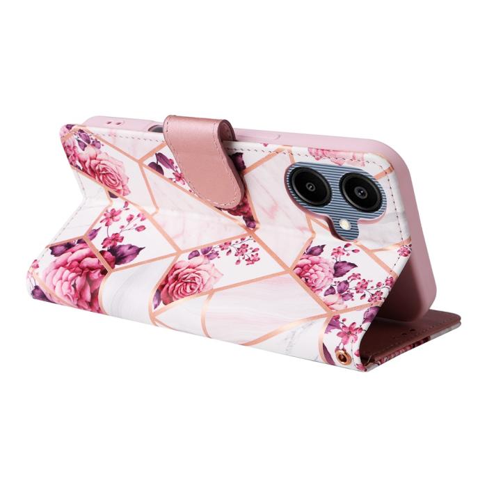 Bild 4,  Samsung Galaxy A07 Fodral Läder Marmor Rosa
