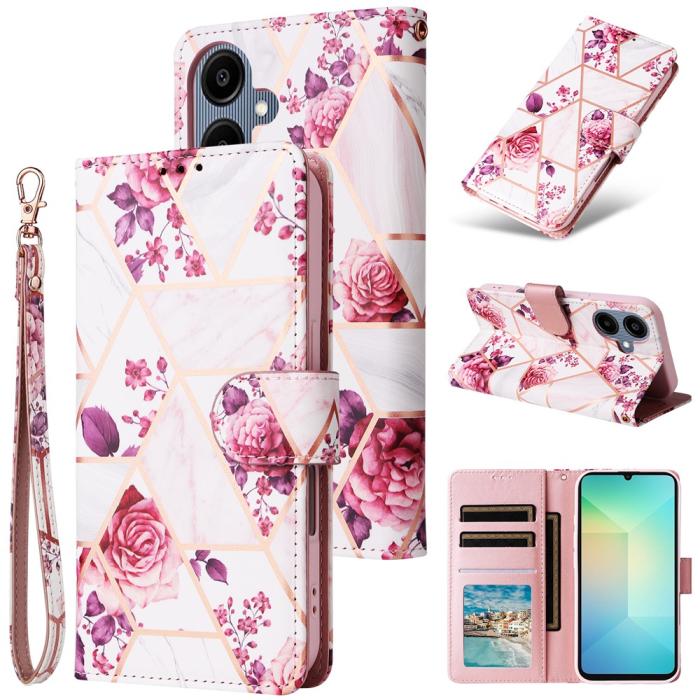 Bild 6,  Samsung Galaxy A07 Fodral Läder Marmor Rosa