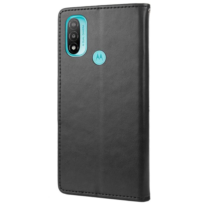 Bild 3,  Motorola Moto E20 / E40 Fodral Tryckt Fjäril Textur Svart