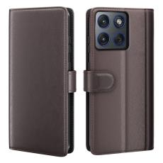  Motorola Edge 70 Fodral Premium &Auml;kta L&auml;der Brun