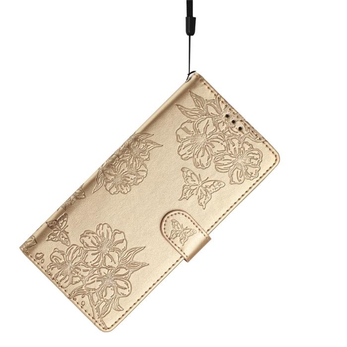 Bild 4,  Samsung Galaxy S26 Ultra Fodral Med Blommigt Tryck Läder Guld