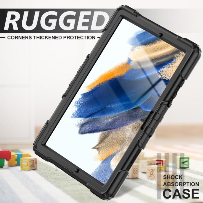 Bild 4,  Galaxy Tab A8 10.5 Skal Shockproof Hybrid Kickstand Strap