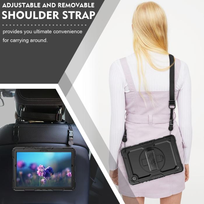 Bild 6,  Galaxy Tab A8 10.5 Skal Shockproof Hybrid Kickstand Strap