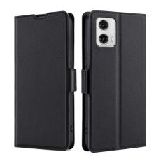  Motorola Moto G73 5G Fodral Slim L&auml;der Svart