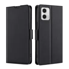  Motorola Moto G73 5G Fodral Slim L&auml;der Svart