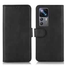  Xiaomi 12T / 12T Pro Fodral Solid L&auml;der Svart