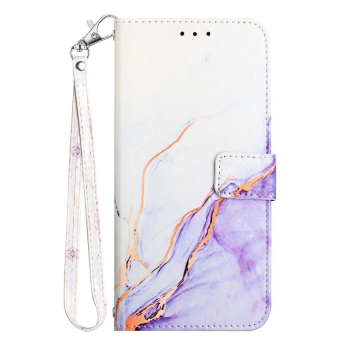 Bild 6,  Xiaomi 12T / 12T Pro Fodral Marmor Vit/Lila
