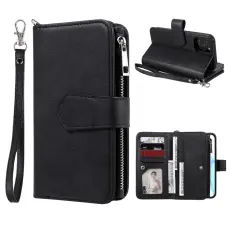  iPhone 12 / 12 Pro - 2in1 Magnet Skal / Pl&aring;nboksfodral - Svart