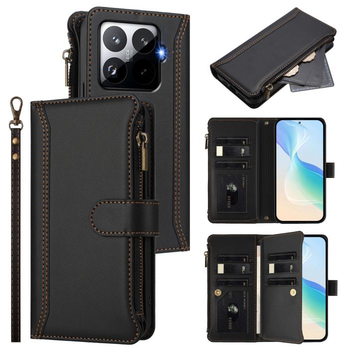 Bild 2,  Xiaomi 15T Pro Fodral Multifunktionell Läder Svart
