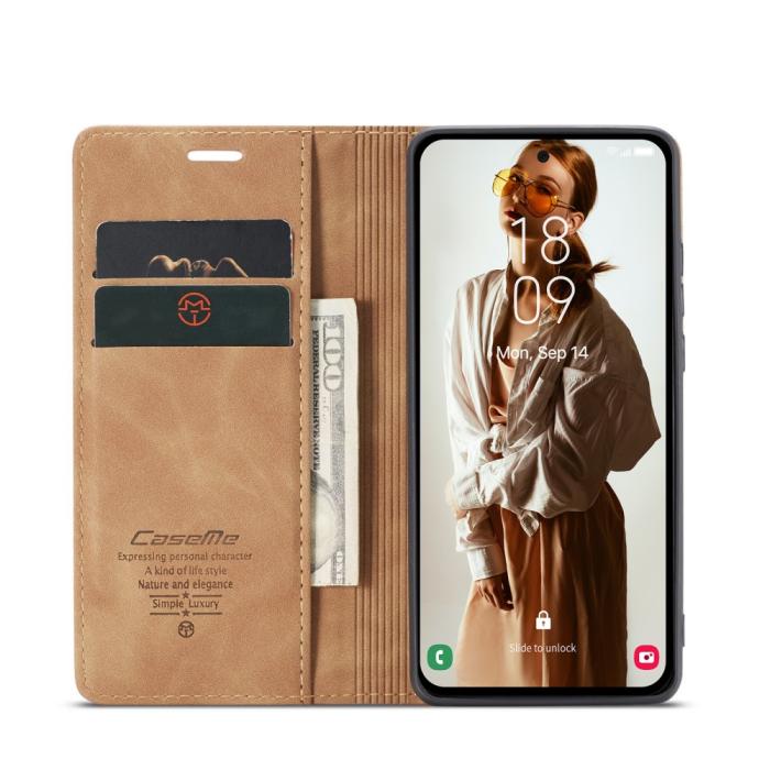 Bild 3, CASEME CASEME Galaxy A56 5G/A36 5G Fodral Retro Läder Brun
