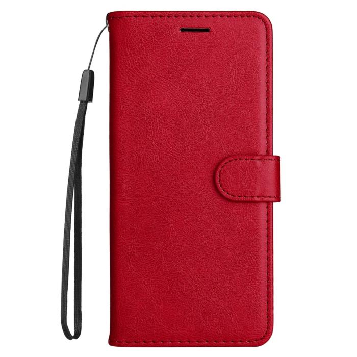 Bild 3,  Xiaomi Redmi 10 Fodral Solid Läder Röd