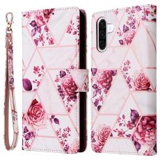  Samsung Galaxy A17 / A26 Fodral L&auml;der Marmor Rosa