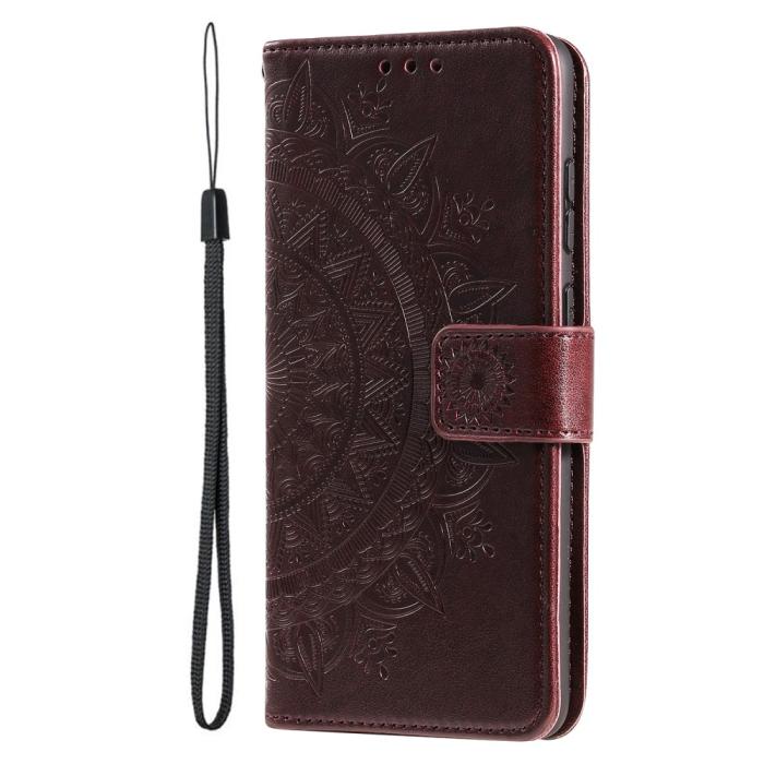 Bild 2,  Motorola Moto G71 Fodral Mandala Läder Brun