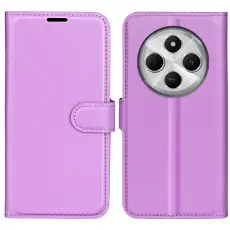  Xiaomi Redmi 14C Fodral Litchi L&auml;der Lila