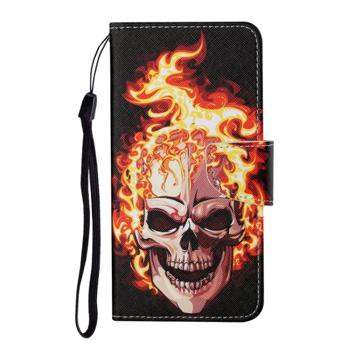 Bild 2,  iPhone 14 Fodral Med Tryck Flame Skull