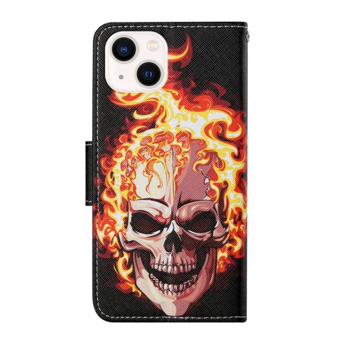 Bild 3,  iPhone 14 Fodral Med Tryck Flame Skull