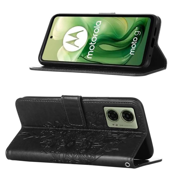 Bild 3,  Motorola Moto G04 4G/G24 4G Butterfly Fodral Svart