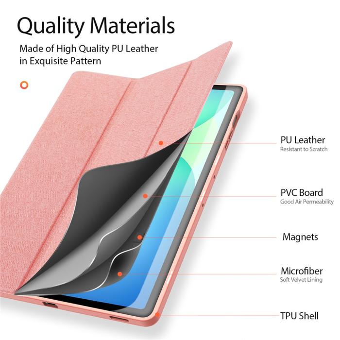Bild 6, DUX DUCIS DUX DUCIS Galaxy Tab S10 FE Plus Fodral DOMO Tri-Fold Rosa