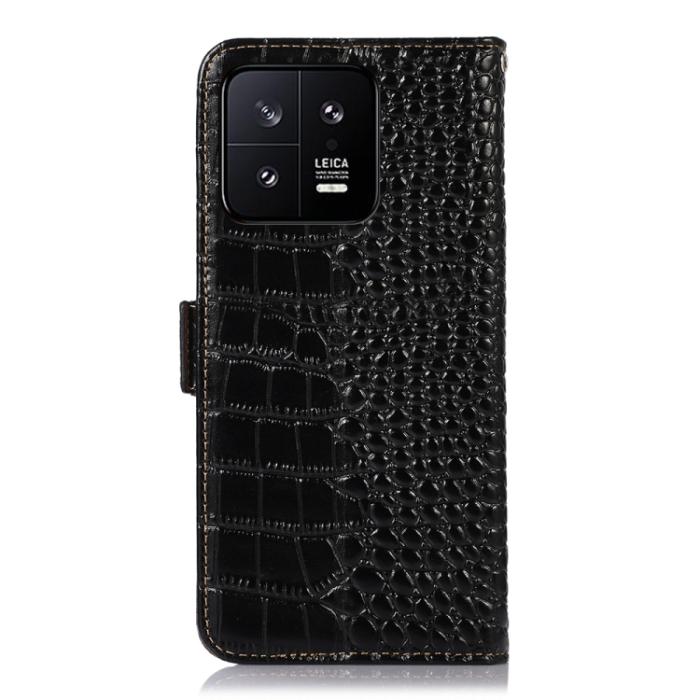 Bild 3,  Xiaomi 13 5G Fodral Krokodil Textur Läder Svart