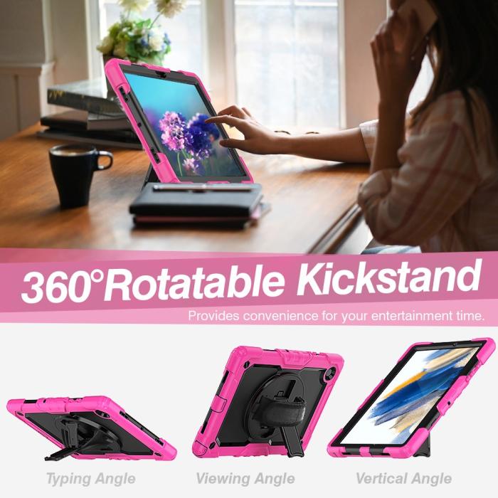 Bild 2,  Galaxy Tab A8 10.5 Skal Shockproof Hybrid Kickstand Strap
