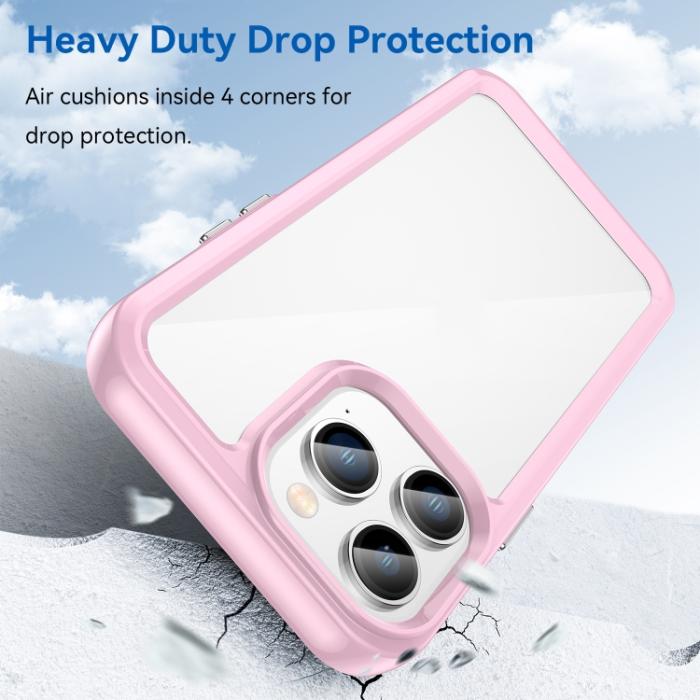 Bild 3,  iPhone 14 Pro Max Skal Akryl/TPU Transparent/Rosa