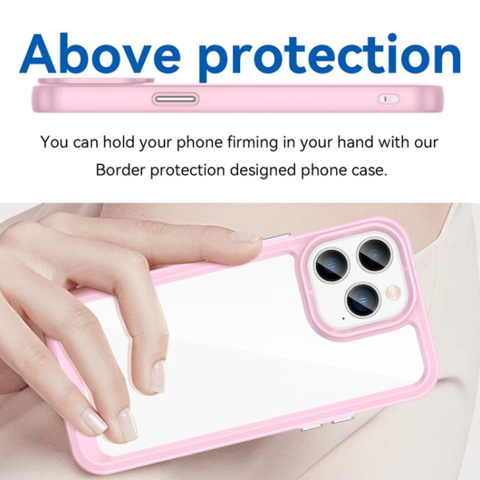 Bild 4,  iPhone 14 Pro Max Skal Akryl/TPU Transparent/Rosa