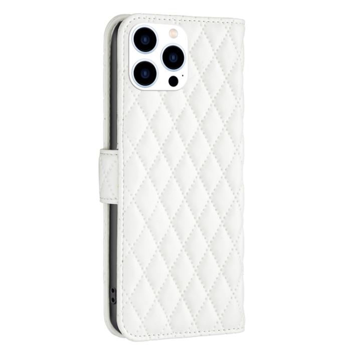 Bild 3,  iPhone 15 Pro Fodral Diamond Läder Vit