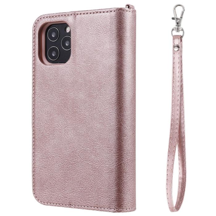 Bild 5,  iPhone 12 / 12 Pro - 2in1 Magnet Skal / Plånboksfodral - Roséguld