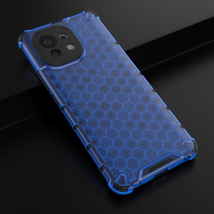 Bild 4,  Xiaomi Mi 11 - Armor Honeycomb Textur Skal - Blå