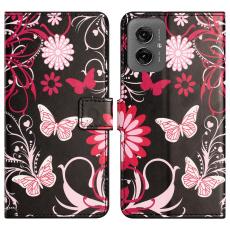  Motorola Moto G55 5G Fodral Med Tryck Fj&auml;rilar