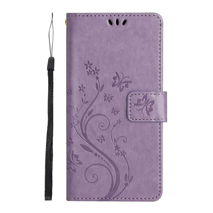 Bild 5,  Samsung Galaxy A27 5G Fodral Blommor/Fjärilar Lila
