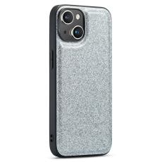 DG.MING DG.MING iPhone 15 Skal L&auml;der Glitter Silver