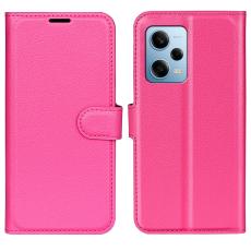  Xiaomi Redmi Note 12 Pro 5G Fodral Litchi L&auml;der Rosa