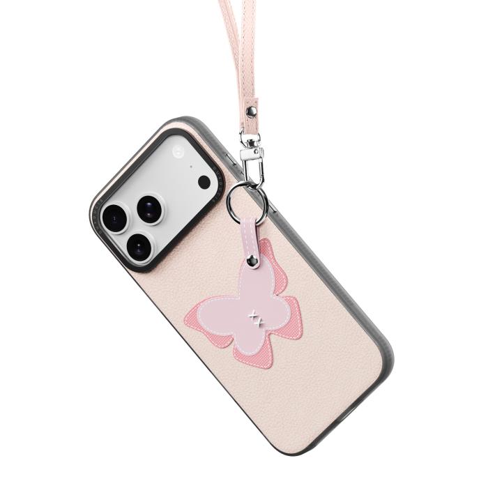 Bild 3, DUX DUCIS DUX DUCIS iPhone 18 Pro Max/17 Pro Max Skal PU-Läder Fjäril Ljus Rosa