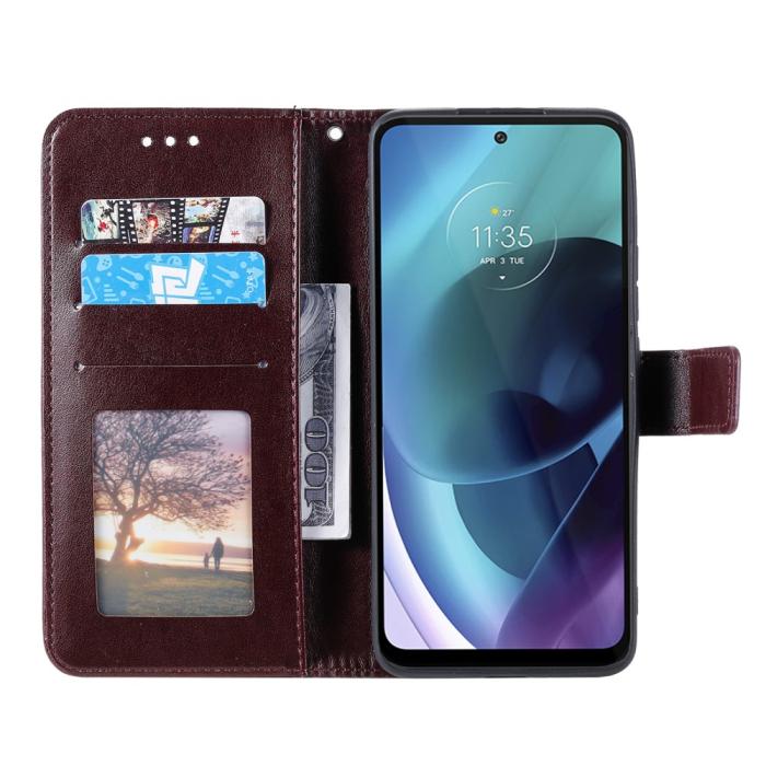 Bild 4,  Motorola Moto G71 Fodral Mandala Läder Brun