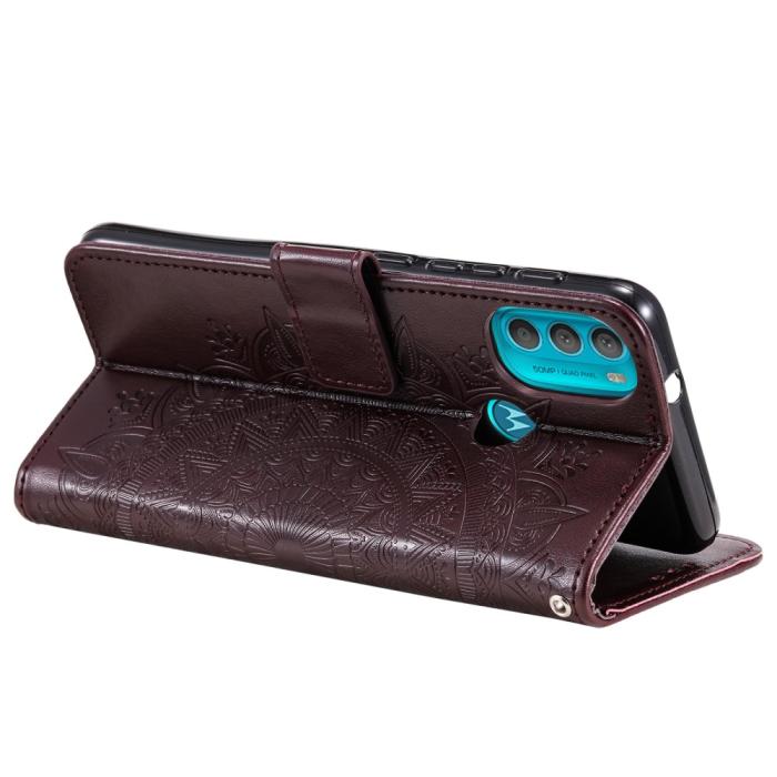 Bild 6,  Motorola Moto G71 Fodral Mandala Läder Brun