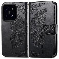  Xiaomi 14T Fodral Med Fj&auml;ril Tryck Svart