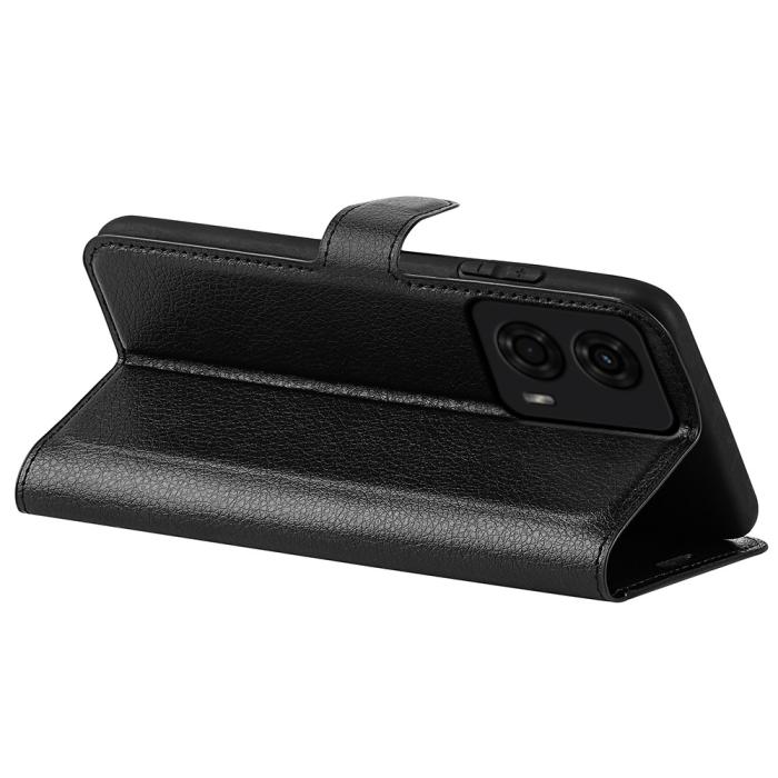 Bild 4,  Motorola Moto G04 4G/G24 4G Fodral Litchi Läder Svart
