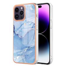  iPhone 16 Pro Max Skal TPU Marmor Bl&aring;