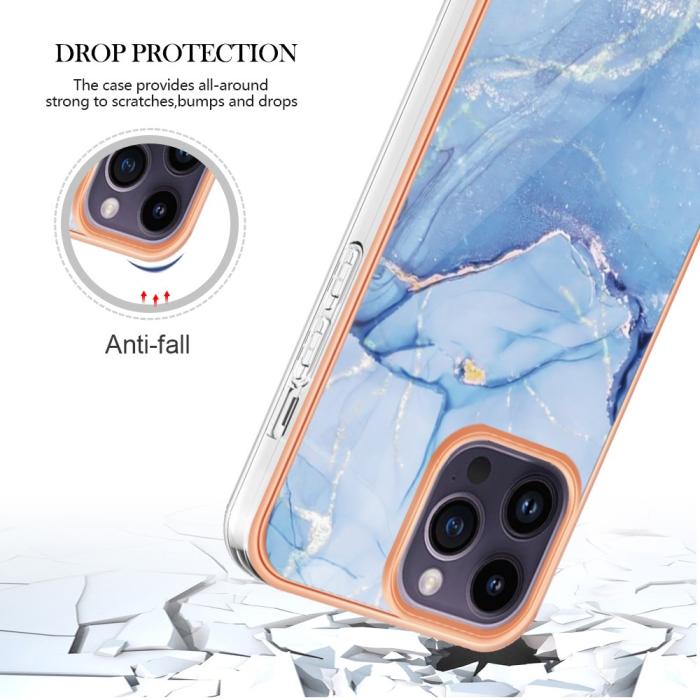 Bild 5,  iPhone 16 Pro Max Skal TPU Marmor Blå