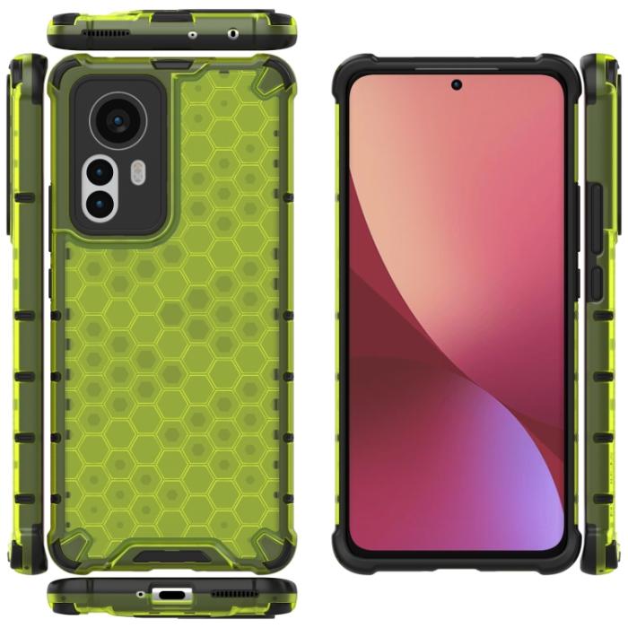 Bild 6,  Xiaomi 12 Pro Skal Hybrid Honeycomb Grön