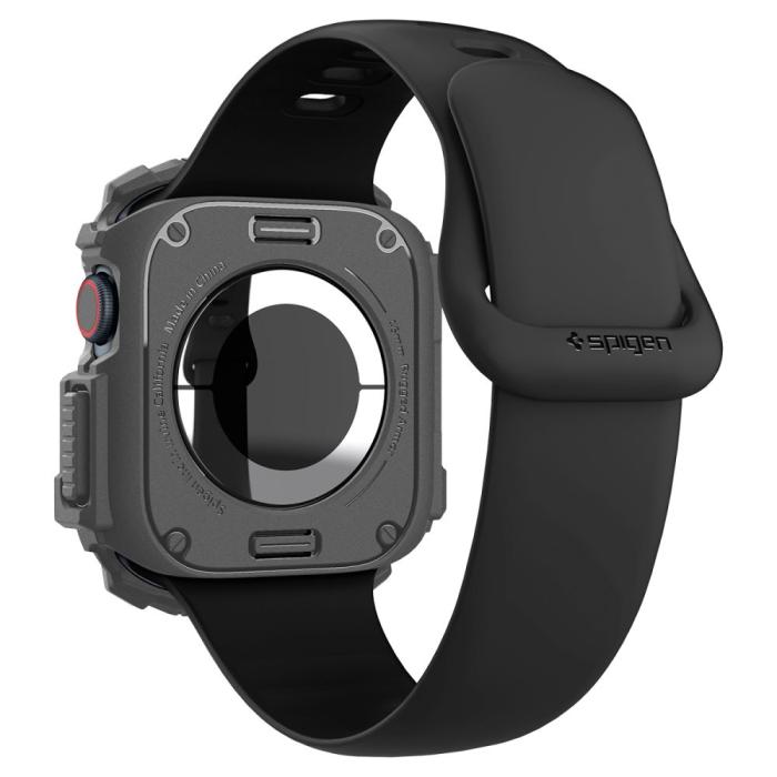Bild 4, Spigen Spigen Apple Watch 11/10 46 mm Skal Rugged Armor Mörk Grå