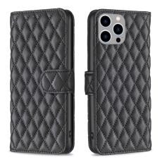  iPhone 15 Pro Max Fodral Diamond L&auml;der Svart