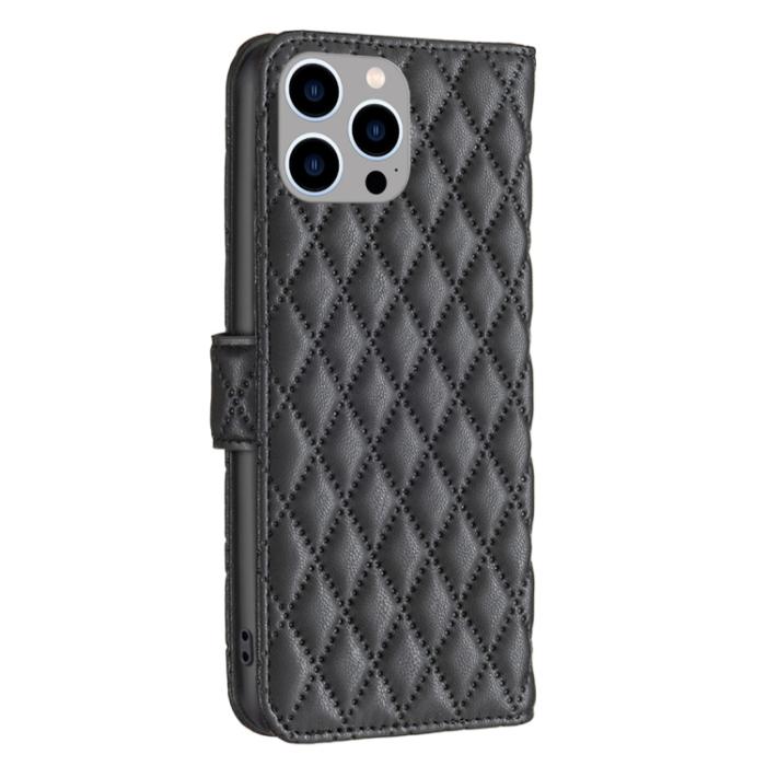 Bild 3,  iPhone 15 Pro Max Fodral Diamond Läder Svart