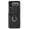  Galaxy Z Flip 3 Skal Litchi Ring Svart