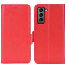  Samsung Galaxy S22 Plus Fodral Litchi Textur R&ouml;d