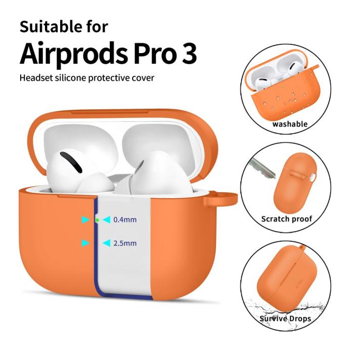 Bild 4, Tech-Protect Tech-Protect AirPods Pro 3 Skal Silikon Hook Cosmic Orange