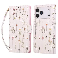  iPhone 17 Pro Max Fodral RFID L&auml;der Sm&aring; Blommor